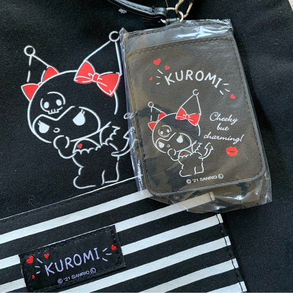 Sanrio Kuromi black tote bag with an ID case - Picture 8 of 10